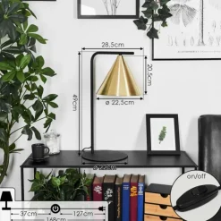 hofstein Lampes À Poser|Lampe de table Hueso Noir, 1 lumière