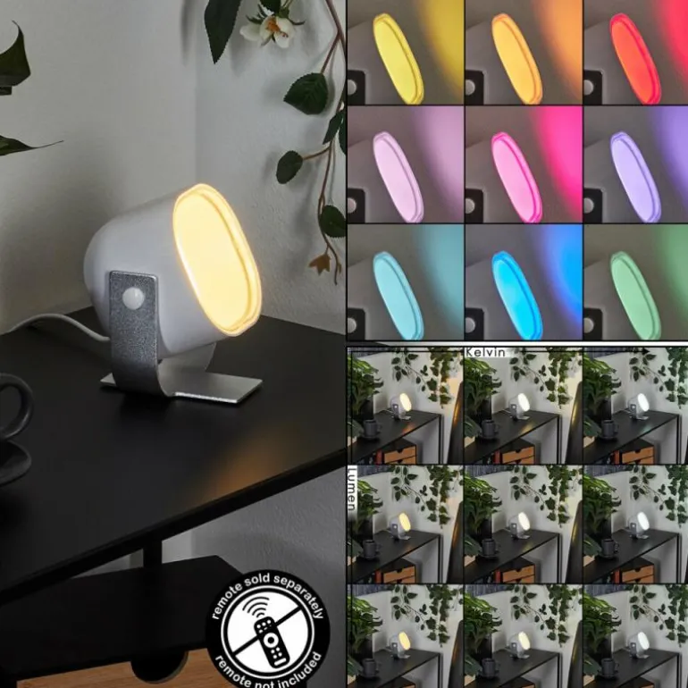 Lampe de table iDual Lilas LED Argenté, 1 lumière, Changeur de couleurs