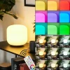 Lampe de table iDual Thyme LED Nickel mat, 1 lumière, Télécommandes, Changeur de couleurs