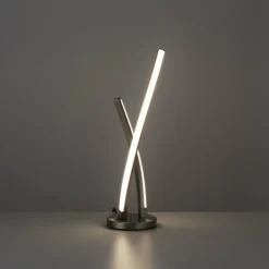 Lampe de table Leuchten-Direkt LOLAsmart-SWING LED Acier brossé, 1 lumière, Télécommandes, Changeur de couleurs