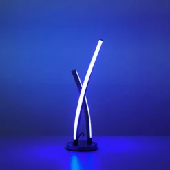 Lampe de table Leuchten-Direkt LOLAsmart-SWING LED Acier brossé, 1 lumière, Télécommandes, Changeur de couleurs
