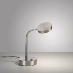 Luminaires Leuchten Direkt Éclairage Led|Lampe de table Leuchten-Direkt HENSKEN LED Acier brossé, 1 lumière