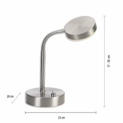 Luminaires Leuchten Direkt Éclairage Led|Lampe de table Leuchten-Direkt HENSKEN LED Acier brossé, 1 lumière