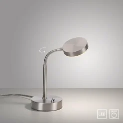 Luminaires Leuchten Direkt Éclairage Led|Lampe de table Leuchten-Direkt HENSKEN LED Acier brossé, 1 lumière
