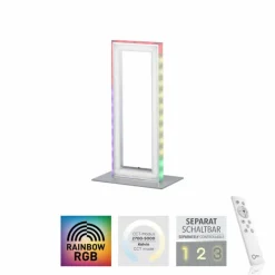 Luminaires Leuchten Direkt Lampes À Poser|Lampe de table Leuchten-Direkt FELIX60 LED Acier brossé, 2 lumières, Télécommandes, Changeur de couleurs