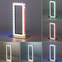 Luminaires Leuchten Direkt Lampes À Poser|Lampe de table Leuchten-Direkt FELIX60 LED Acier brossé, 2 lumières, Télécommandes, Changeur de couleurs