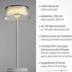 Lampe de table Leuchten-Direkt DORA LED Blanc, 1 lumière