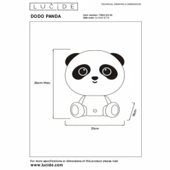Luminaires Lucide Éclairage Led|Lampe de table Lucide DODO PANDA LED Noir, 1 lumière