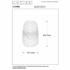 Luminaires Lucide Lampes À Poser|Lampe de table Lucide FLORES Blanc, 1 lumière