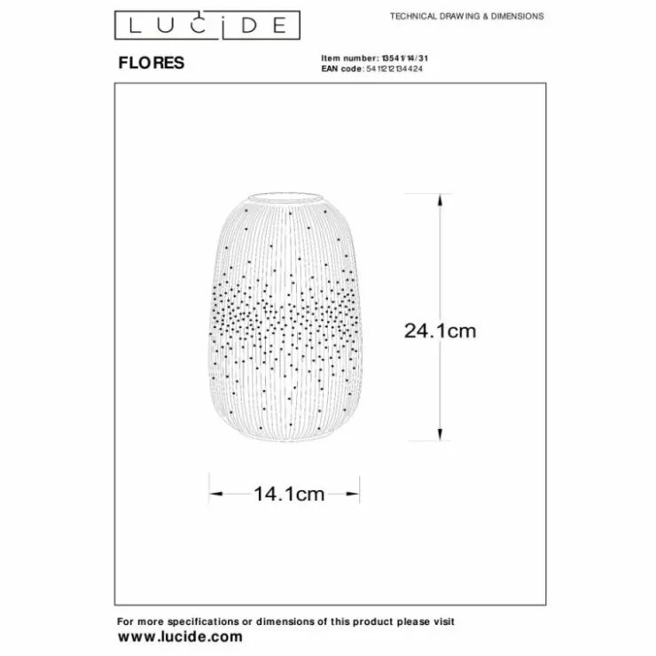Luminaires Lucide Lampes À Poser|Lampe de table Lucide FLORES Blanc, 1 lumière