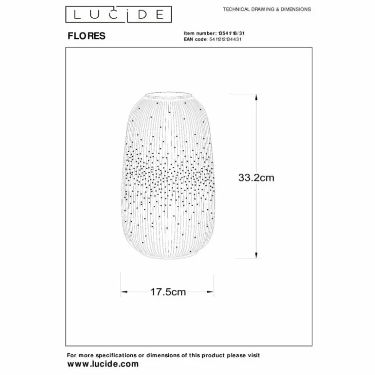 Luminaires Lucide Lampes À Poser|Lampe de table Lucide FLORES Blanc, 1 lumière