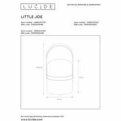 Lampe de table Lucide LITTLEJOE LED Noir, Blanc, 1 lumière