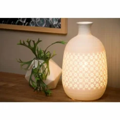 Luminaires Lucide Lampes À Poser|Lampe de table Lucide TIESSE Blanc, 1 lumière