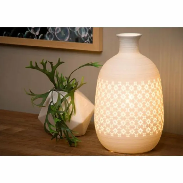Luminaires Lucide Lampes À Poser|Lampe de table Lucide TIESSE Blanc, 1 lumière