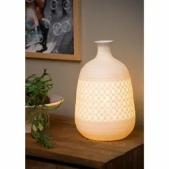 Luminaires Lucide Lampes À Poser|Lampe de table Lucide TIESSE Blanc, 1 lumière