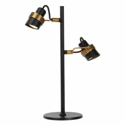 Luminaires Lucide Lampes À Poser|Lampe de table Lucide TUNDRAN Noir, 2 lumières