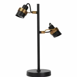 Luminaires Lucide Lampes À Poser|Lampe de table Lucide TUNDRAN Noir, 2 lumières