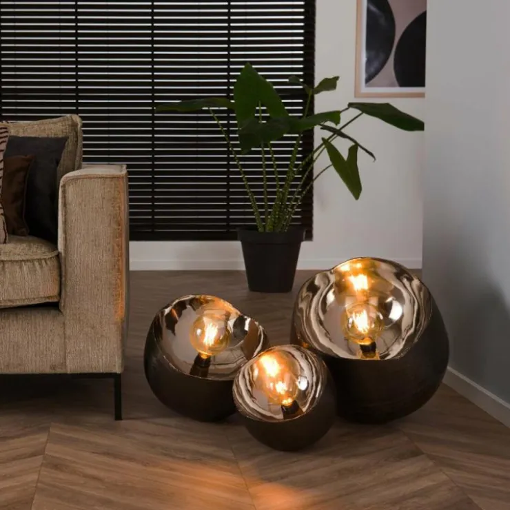 hofstein Lampes À Poser|Lampe de table Mirror Nickel mat, Noir, 1 lumière