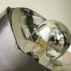 hofstein Lampes À Poser|Lampe de table Mirror Nickel mat, Noir, 1 lumière