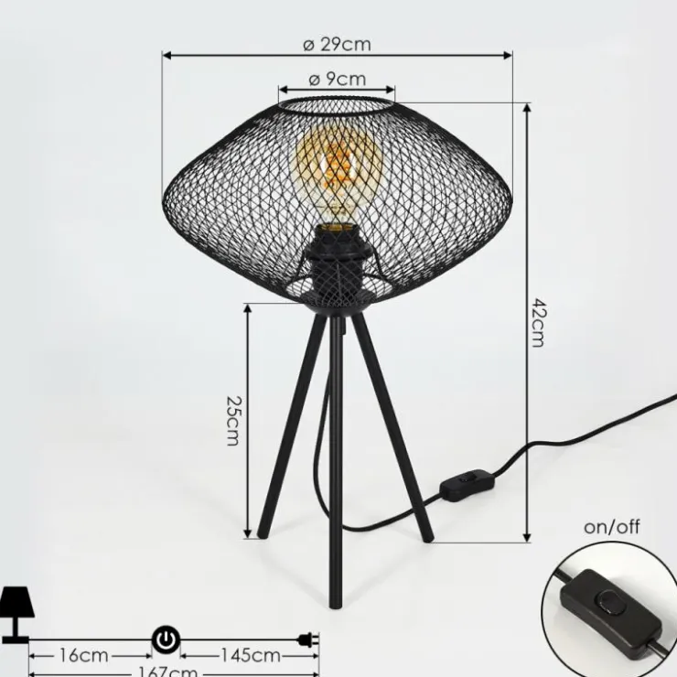 hofstein Lampes À Poser|Lampe de table Moholm Noir, 1 lumière