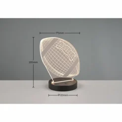 Luminaires Reality Éclairage Led|Lampe de table Reality FOOTBALL LED Noir, 1 lumière, Changeur de couleurs