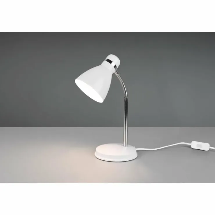 Luminaires Reality Lampes À Poser|Lampe de table Reality Harvey Chrome, Blanc, 1 lumière