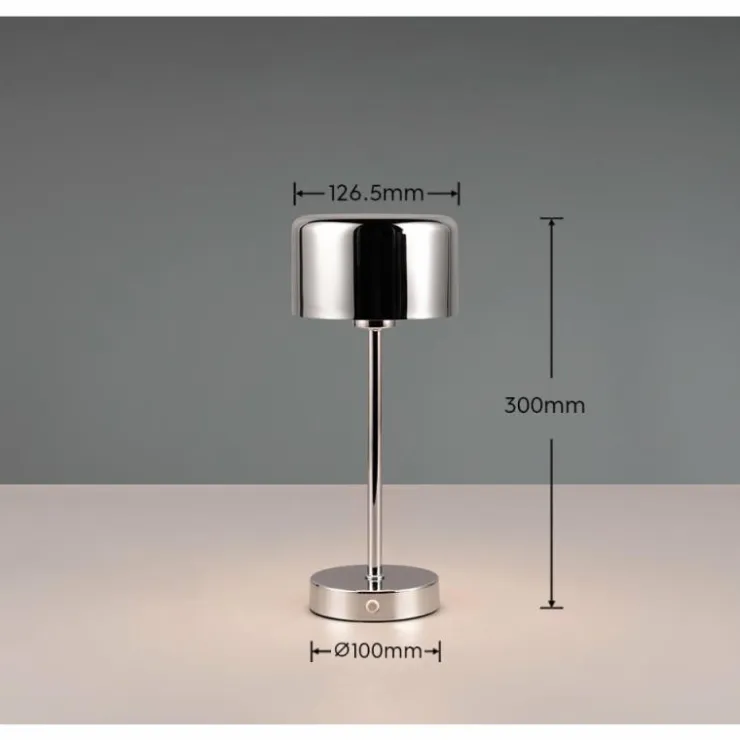 Luminaires Reality Éclairage Led|Lampe de table Reality JEFF LED Chrome, 1 lumière
