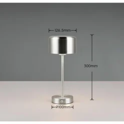 Luminaires Reality Éclairage Led|Lampe de table Reality JEFF LED Nickel mat, 1 lumière
