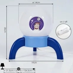 hofstein Éclairage Led|Lampe de table Rougemont LED Bleu, 1 lumière