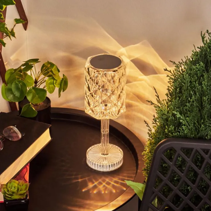 hofstein Lampes À Poser|Lampe de table Toire LED Transparent, Blanc, 1 lumière