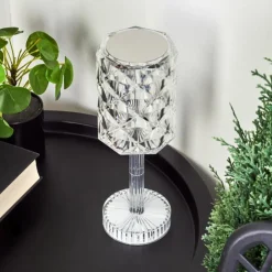 hofstein Lampes À Poser|Lampe de table Toire LED Transparent, Blanc, 1 lumière