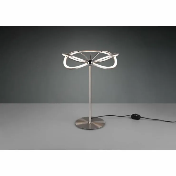 Luminaires Trio Lampes À Poser|Lampe de table Trio Charivari LED Nickel mat, 1 lumière