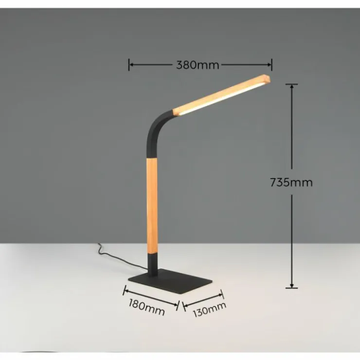 Luminaires Trio Éclairage Led|Lampe de table Trio NORRIS LED Noir, 1 lumière