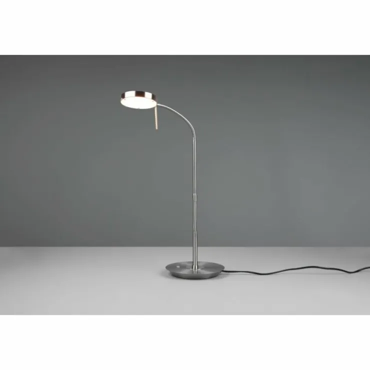 Luminaires Trio Éclairage Led|Lampe de table Trio-Leuchten Monza LED Nickel mat, 1 lumière