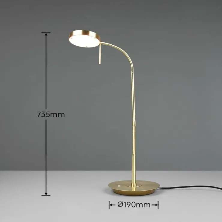 Luminaires Trio Éclairage Led|Lampe de table Trio-Leuchten Monza LED Laiton, 1 lumière