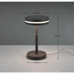 Luminaires Trio Éclairage Led|Lampe de table Trio-Leuchten Franklin LED Anthracite, 1 lumière