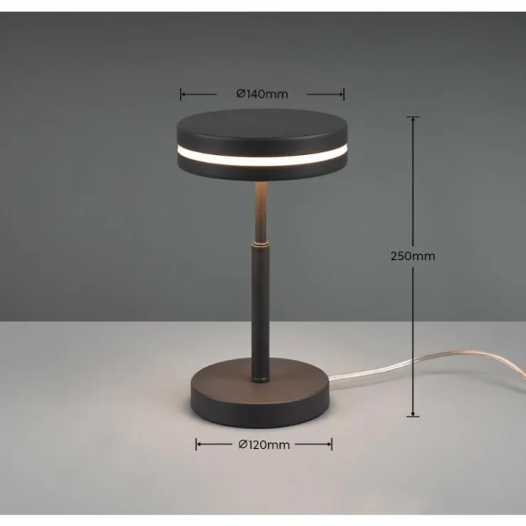 Luminaires Trio Éclairage Led|Lampe de table Trio-Leuchten Franklin LED Anthracite, 1 lumière