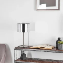 hofstein Lampes À Poser|Lampe de table Volos Nickel mat, 1 lumière
