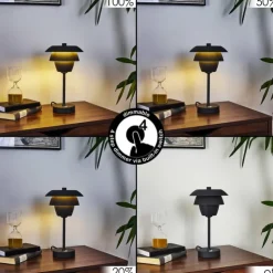 hofstein Lampes À Poser|Lampe de table Wacissa Noir, 1 lumière, Changeur de couleurs