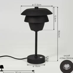 hofstein Lampes À Poser|Lampe de table Wacissa Noir, 1 lumière, Changeur de couleurs
