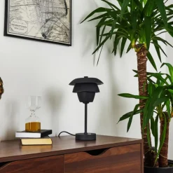 hofstein Lampes À Poser|Lampe de table Wacissa Noir, 1 lumière, Changeur de couleurs