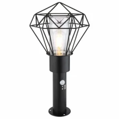 Lampe d'extérieur Globo HORACE Noir, 1 lumière, Détecteur de mouvement