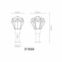 Lampe d'extérieur Globo HORACE Noir, 1 lumière, Détecteur de mouvement