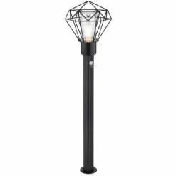 Lampe d'extérieur Globo HORACE Noir, 1 lumière, Détecteur de mouvement