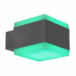 Lampe d'extérieur Globo SLICE LED Anthracite, 1 lumière, Changeur de couleurs