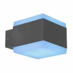 Lampe d'extérieur Globo SLICE LED Anthracite, 1 lumière, Changeur de couleurs