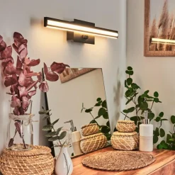 hofstein Appliques|lampe miroir Aspers LED Noir, 1 lumière