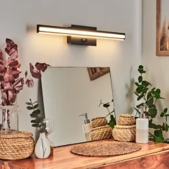 hofstein Appliques|lampe miroir Aspers LED Noir, 1 lumière
