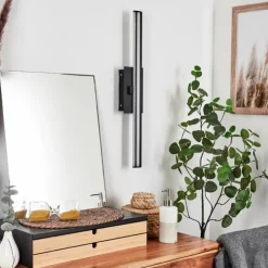 hofstein Appliques|lampe miroir Aspers LED Noir, 1 lumière