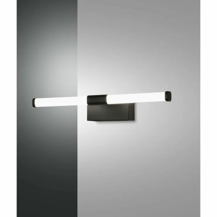 Luminaires Fabas Luce Éclairage Led|lampe miroir Fabas Luce Ago LED Noir, 1 lumière